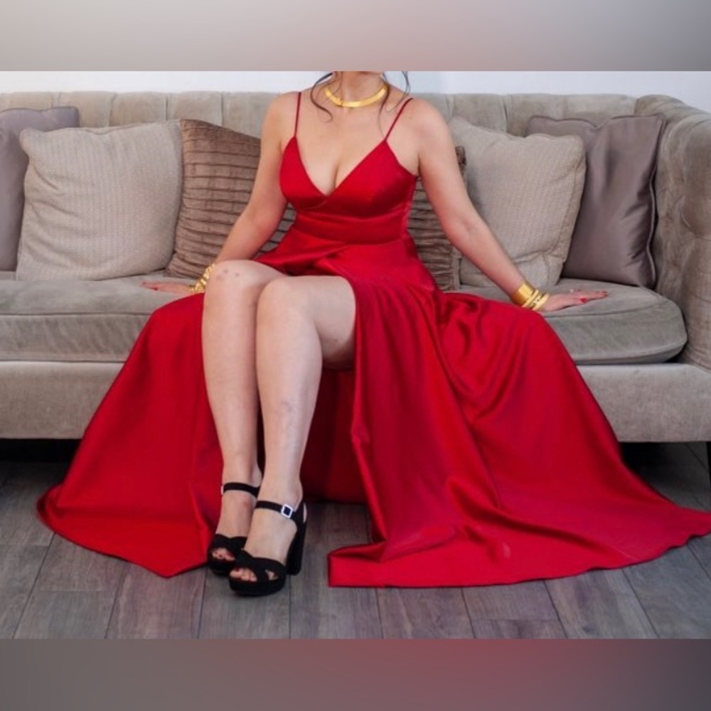 Red Satin Dress - Picture 5 of 5